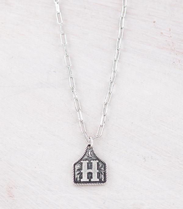 WHAT'S NEW :: Wholesale Western Cattle Tag Initial Necklace