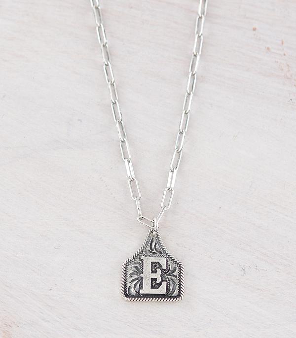 New Arrival :: Wholesale Western Cattle Tag Initial Necklace