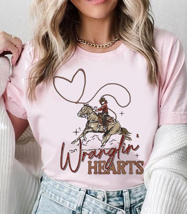 GRAPHIC TEES :: GRAPHIC TEES :: Wholesale Wranglin Hearts Valentines Day Tshirt