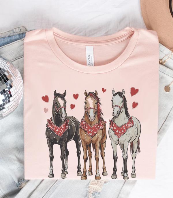 New Arrival :: Wholesale Valentines Horse Vintage Tshirt