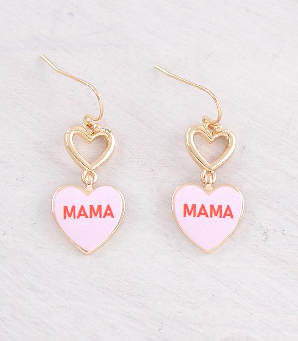 EARRINGS :: TRENDY EARRINGS :: Wholesale Mama Candy Heart Earrings