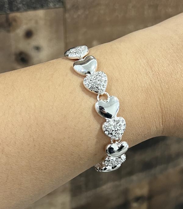 New Arrival :: Wholesale Rhinestone Heart Bracelet