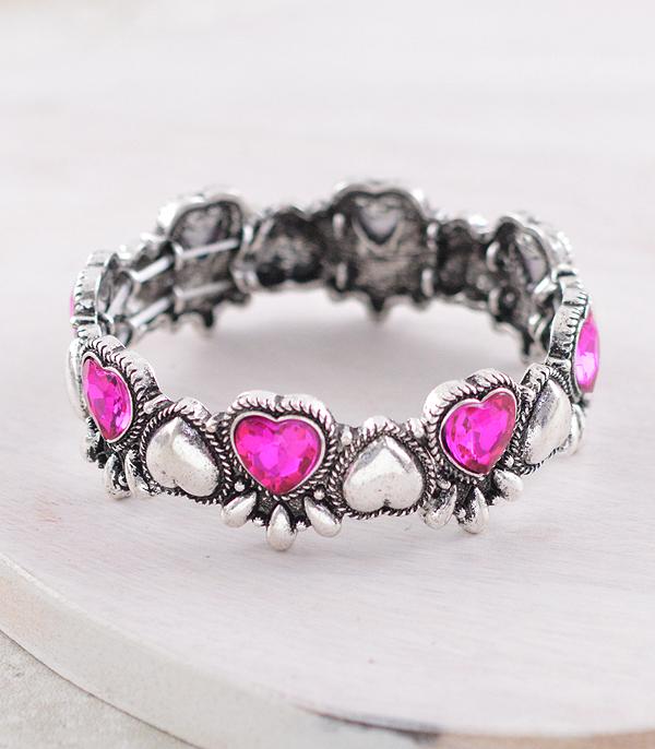 BRACELETS :: STRETCH :: Wholesale Western Heart Bracelet