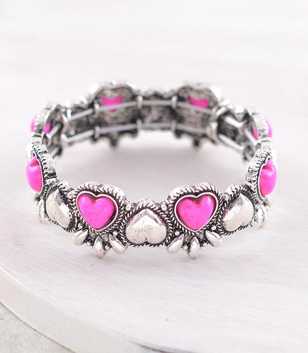 New Arrival :: Wholesale Western Heart Stone Bracelet