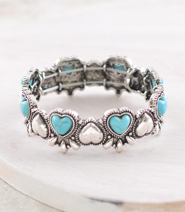 New Arrival :: Wholesale Western Turquoise Heart Bracelet