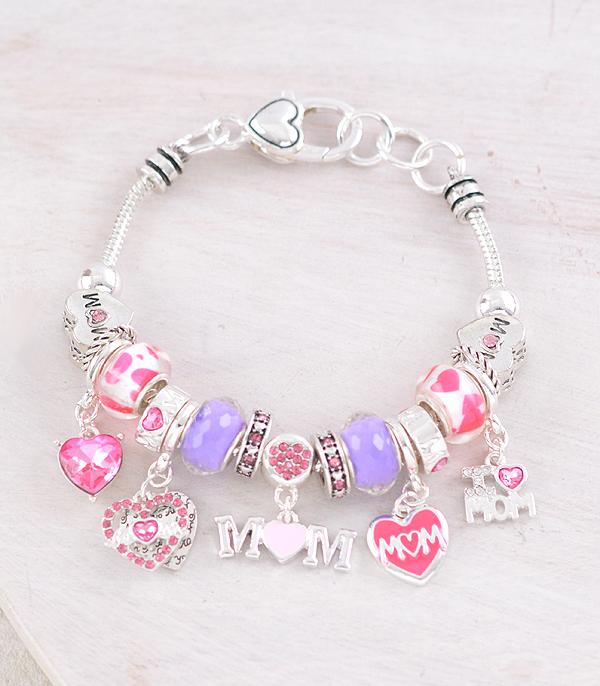 New Arrival :: Wholesale Mom Heart Charm Bracelet