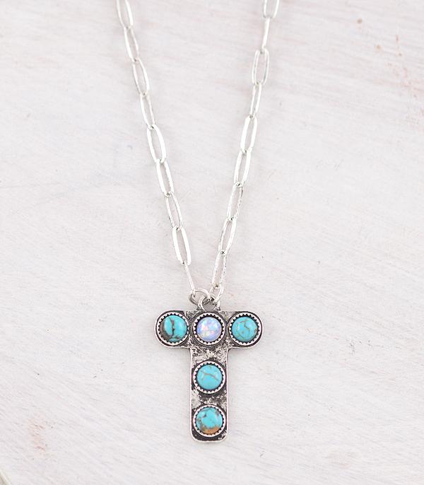 New Arrival :: Wholesale Western Turquoise AB Initial Necklace