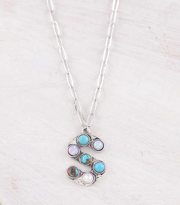 WHAT'S NEW :: Wholesale Western Turquoise AB Initial Necklace