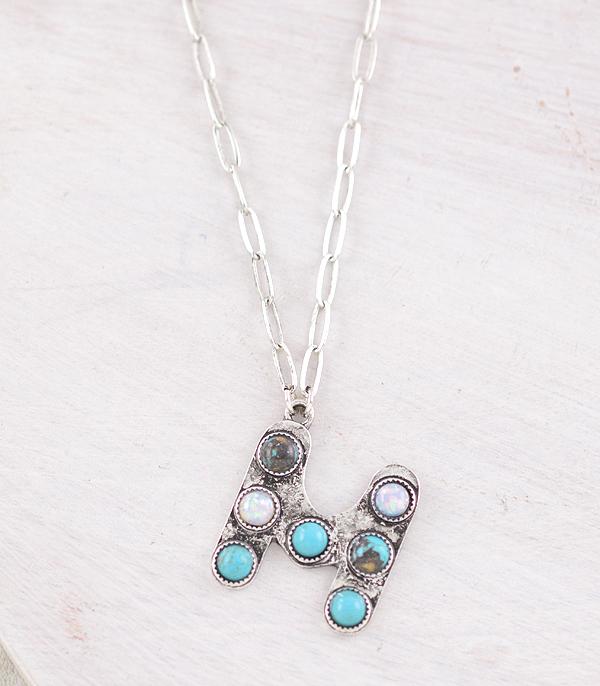 WHAT'S NEW :: Wholesale Western Turquoise AB Initial Necklace