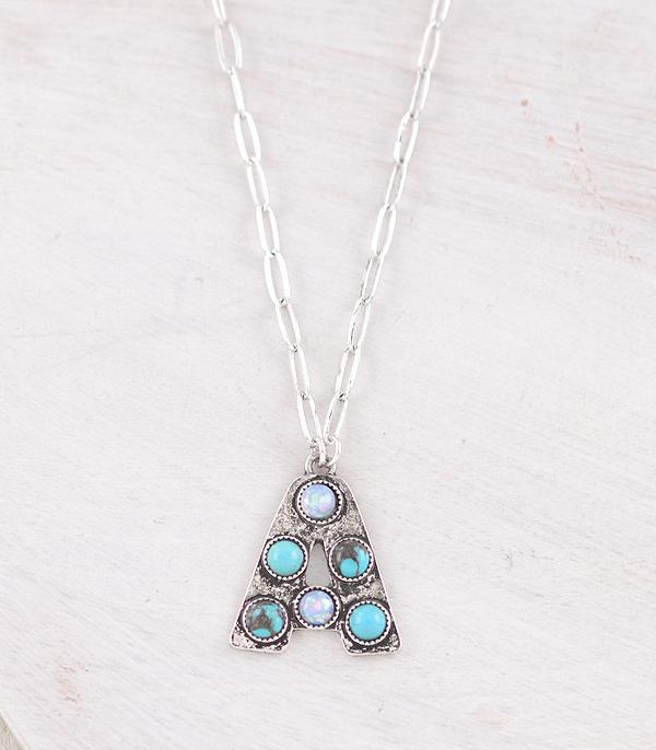 WHAT'S NEW :: Wholesale Western Turquoise AB Initial Necklace