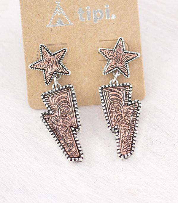 New Arrival :: Wholesale Western Tooling Bolt Earrings