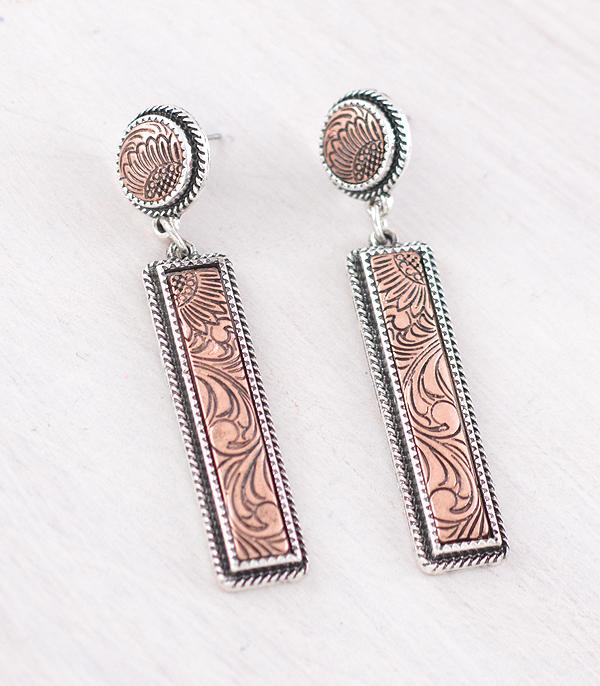 New Arrival :: Wholesale Western Tooling Bar Earrings