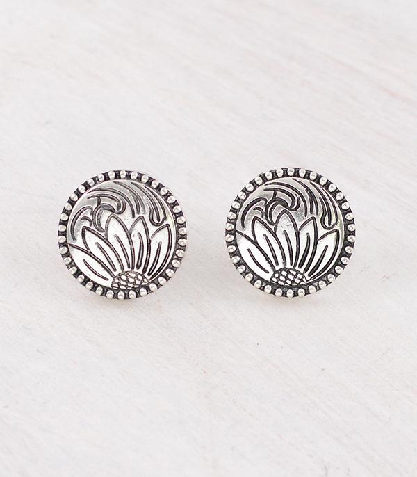 New Arrival :: Wholesale Western Sunflower Concho Earrings