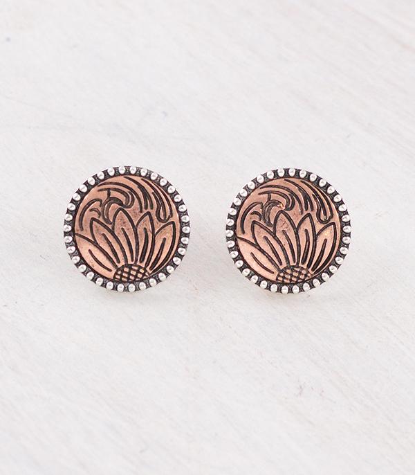 New Arrival :: Wholesale Western Sunflower Concho Earrings