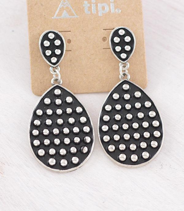 New Arrival :: Wholesale Western Teardrop Bubble Concho Earrings