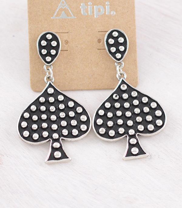 New Arrival :: Wholesale Western Bubble Texture Ace Earrings