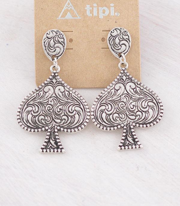 New Arrival :: Wholesale Western Tooling Ace Earrings