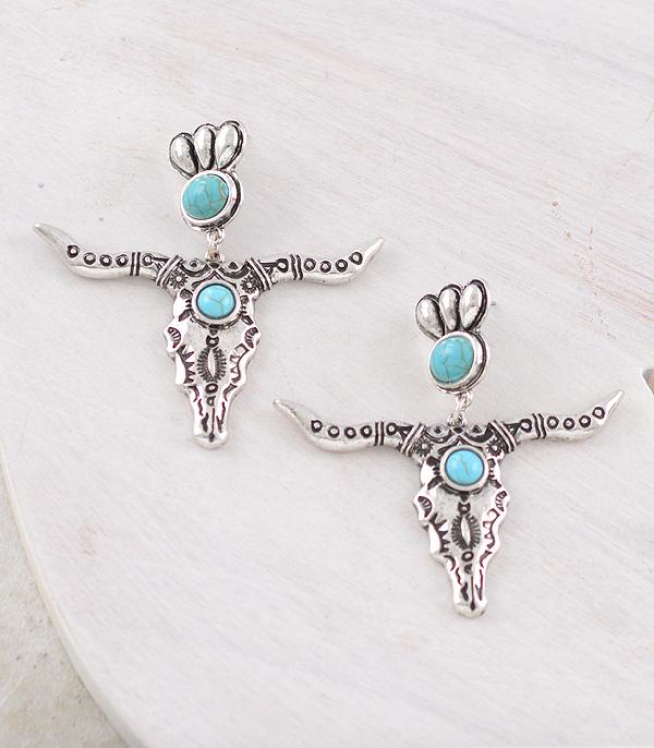 EARRINGS :: WESTERN POST EARRINGS :: Wholesale Western Steer Skull Earrings