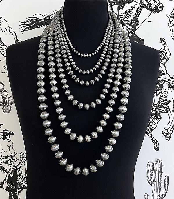 New Arrival :: Wholesale Western Navajo Pearl Layered Necklace