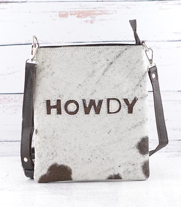 HANDBAGS :: CROSSBODY BAGS :: Wholesale Howdy Leather Cowhide Crossbody Bag