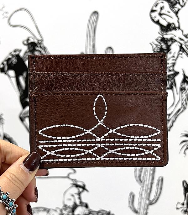 New Arrival :: Wholesale Boot Stitch Leather Card Case