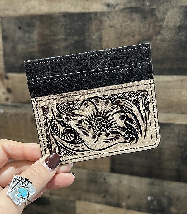 New Arrival :: Wholesale Floral Tooling Leather Card Case