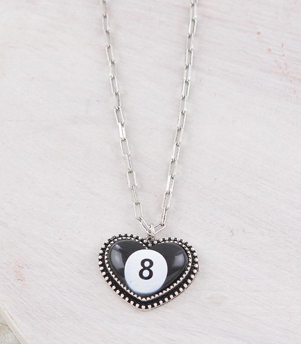 WHAT'S NEW :: Wholesale Western Heart Eight Ball Necklace