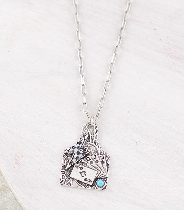 NECKLACES :: WESTERN TREND :: Wholesale Western Cattle Tag Pendant Necklace