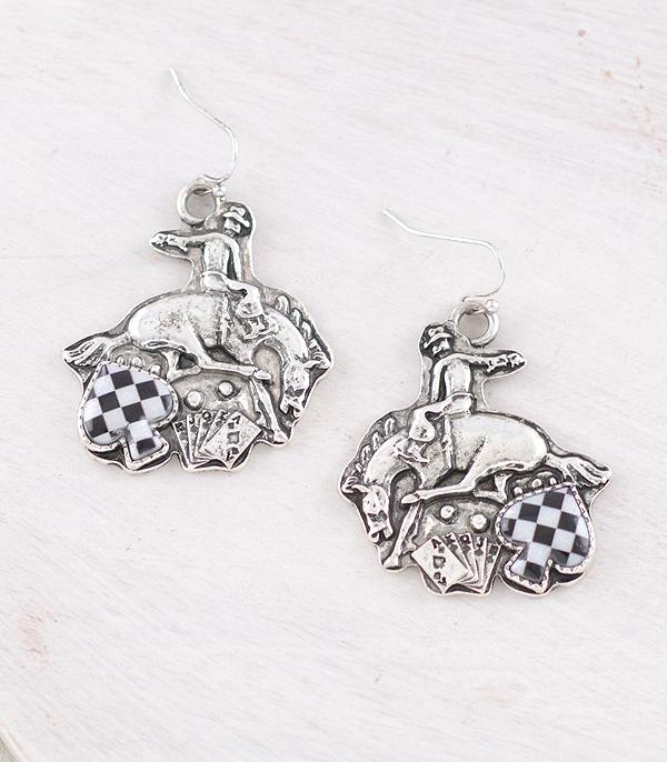 New Arrival :: Wholesale Western Checkered Cowboy Earrings