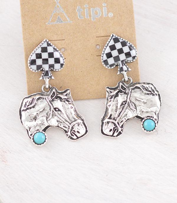 WHAT'S NEW :: Wholesale Western Horse Spade Earrings