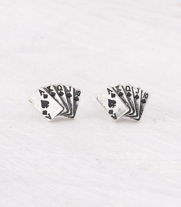 New Arrival :: Wholesale Western Playing Cards Earrings