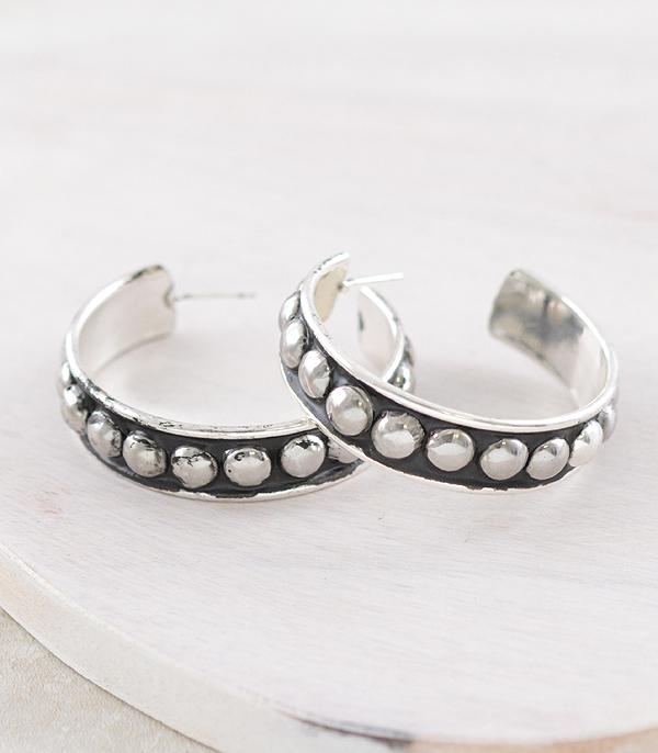 EARRINGS :: HOOP EARRINGS :: Wholesale Western Bubble Concho Hoop Earrings