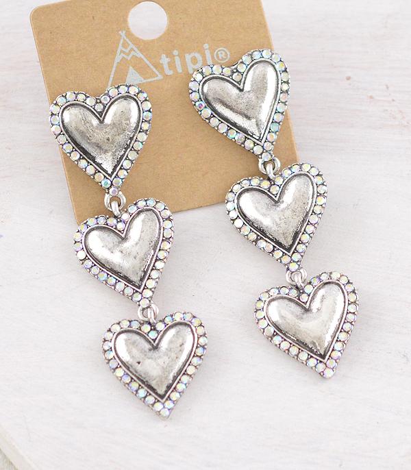 New Arrival :: Wholesale Western Heart Concho Drop Earrings