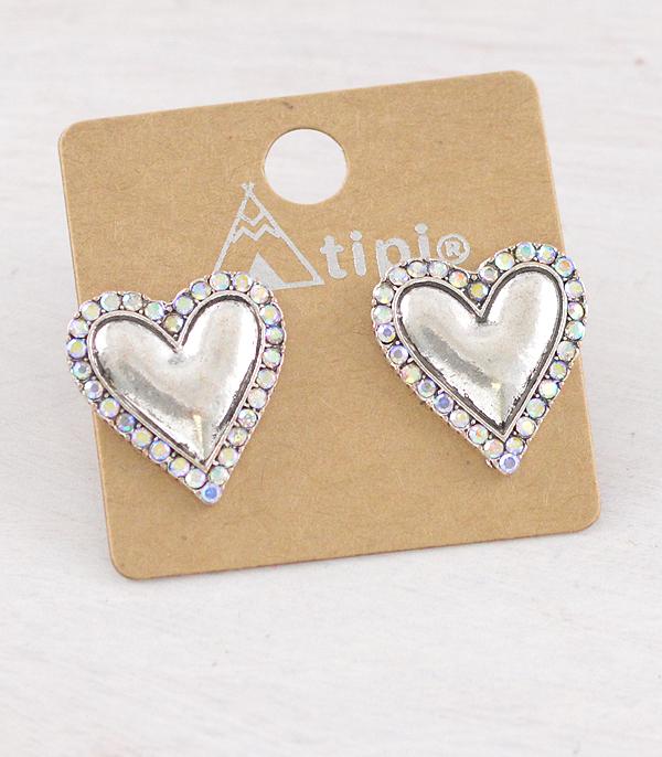 New Arrival :: Wholesale Western Heart Concho Earrings