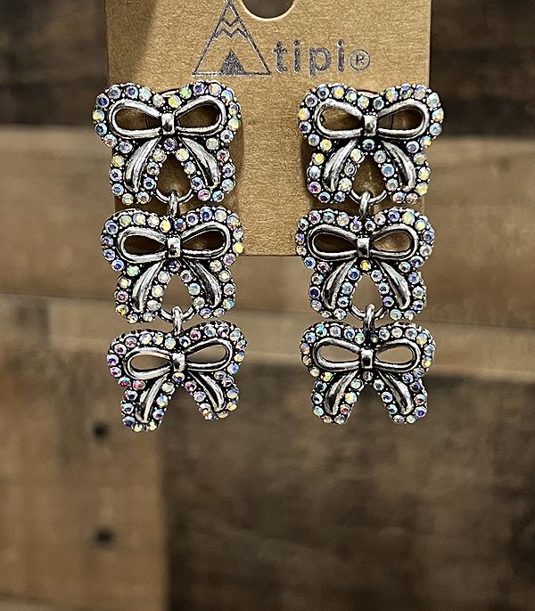 WHAT'S NEW :: Wholesale Trendying Rhinestone Bow Earrings