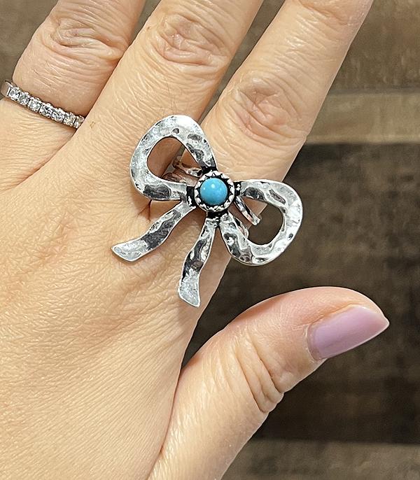 New Arrival :: Wholesale Western Turquoise Bow Ring