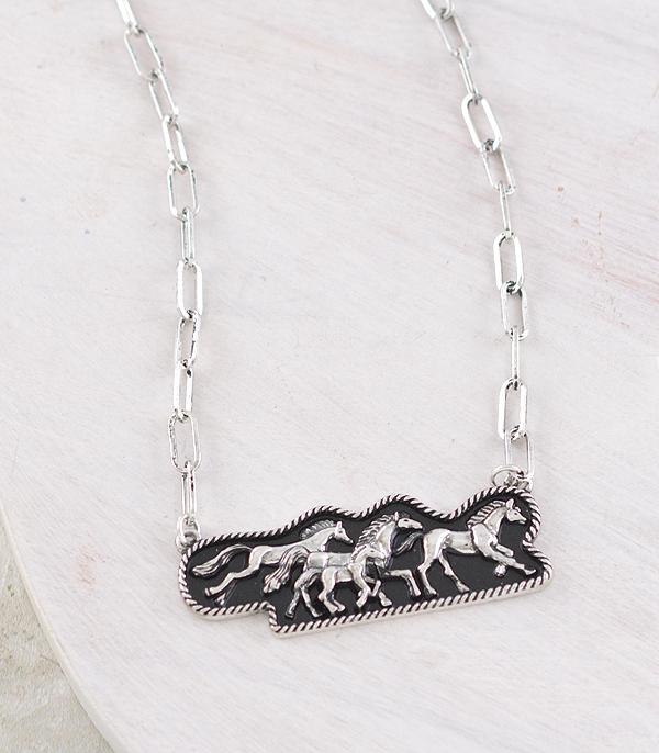 New Arrival :: Wholesale Western Running Horse Necklace