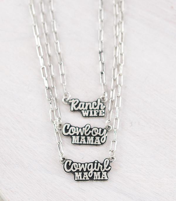 New Arrival :: Wholesale Western 3PC Cowgirl Cowboy Mama Necklace