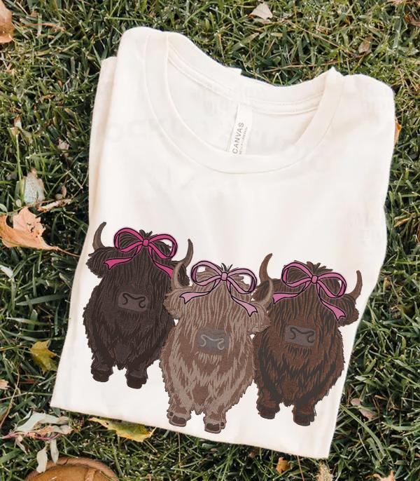 New Arrival :: Wholesale Coquette Highland Cow Bella Tshirt