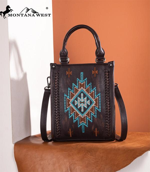 MONTANAWEST BAGS :: CROSSBODY BAGS :: Wholesale Montaan West Aztec Small Tote Crossbody