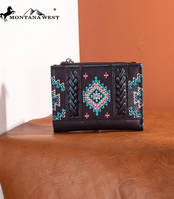 MONTANAWEST BAGS :: MENS WALLETS I SMALL ACCESSORIES :: Wholesale Montana West Aztec Embroidered Wallet