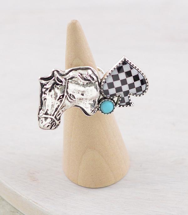 WHAT'S NEW :: Wholesale Western Checkered Spade Horse Ring