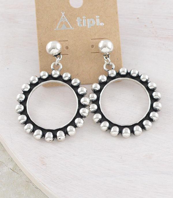 New Arrival :: Wholesale Western Bubble Concho Hoop Earrings