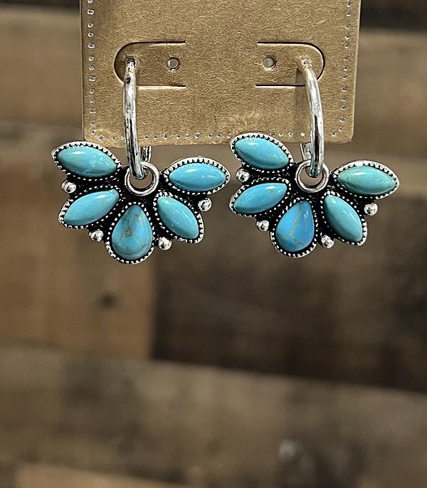 WHAT'S NEW :: Wholesale Western Turquoise Statement Hoop Earring