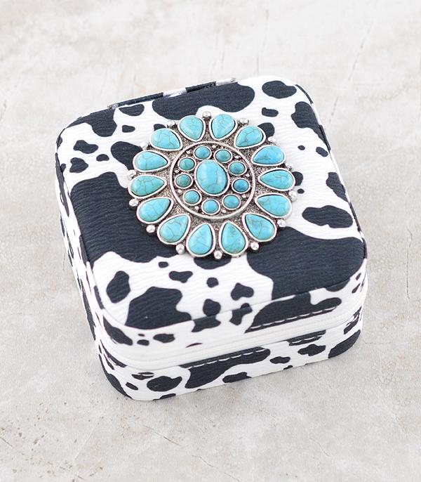 New Arrival :: Wholesale Turquoise Cow Mini Jewelry Case