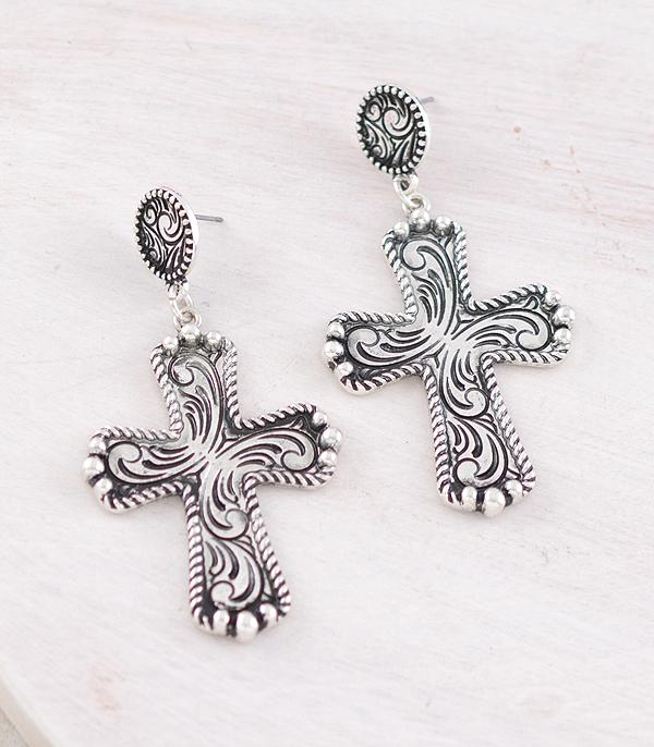 WHAT'S NEW :: Wholesale Western Tooling Cross Earrings