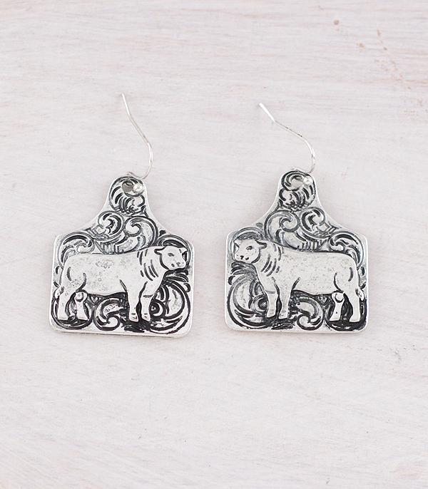 New Arrival :: Wholesale Western Tooling Cow Cattle Tag Necklace