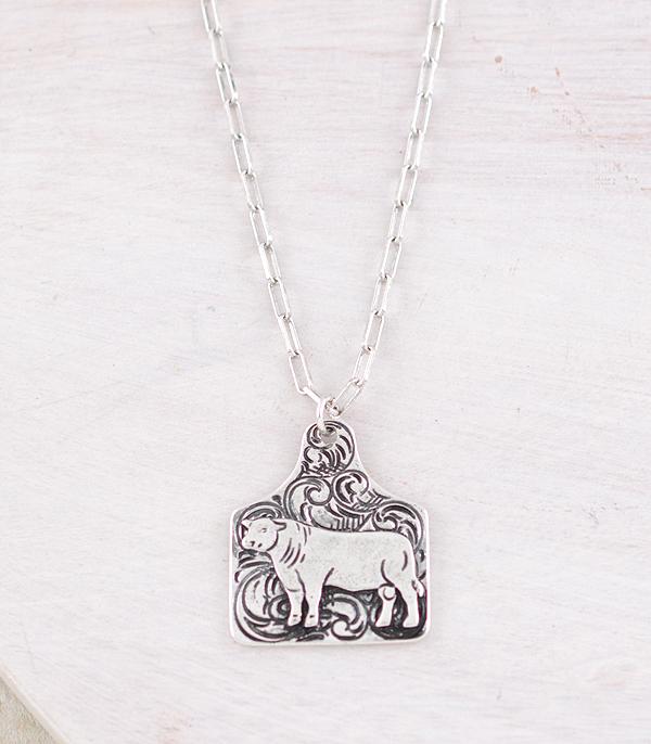 WHAT'S NEW :: Wholesale Western Tooling Cattle Tag Necklace