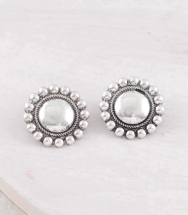 New Arrival :: Wholesale Western Round Concho Earrings