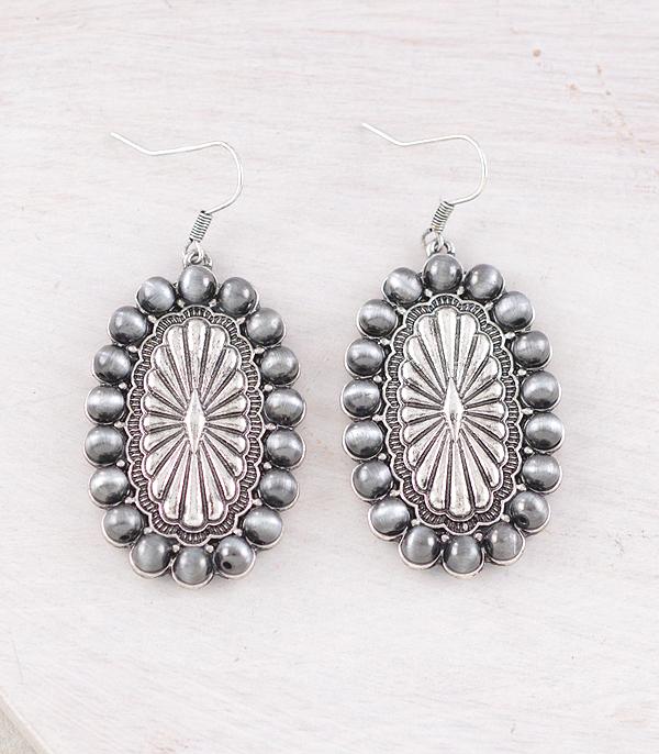 EARRINGS :: WESTERN HOOK EARRINGS :: Wholesale Western Navajo Pearl Concho Earrings